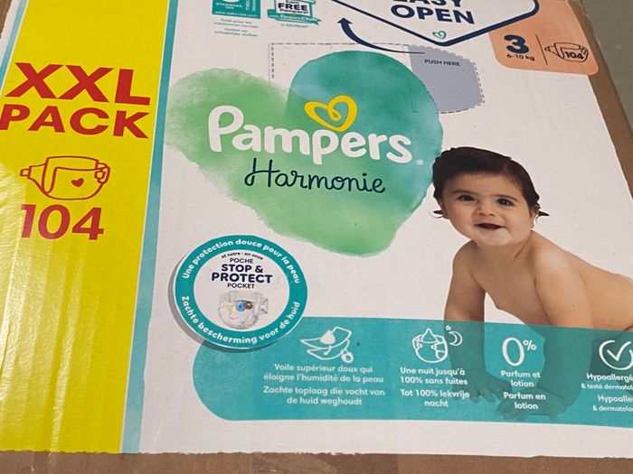104 couches Pampers taille 3 harmonie xxl - photo numéro 2