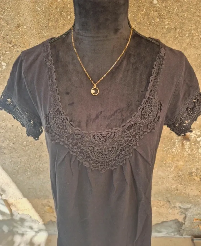 Blouse noire Manches courtes Blancheporte T.38/40 - photo numéro 3