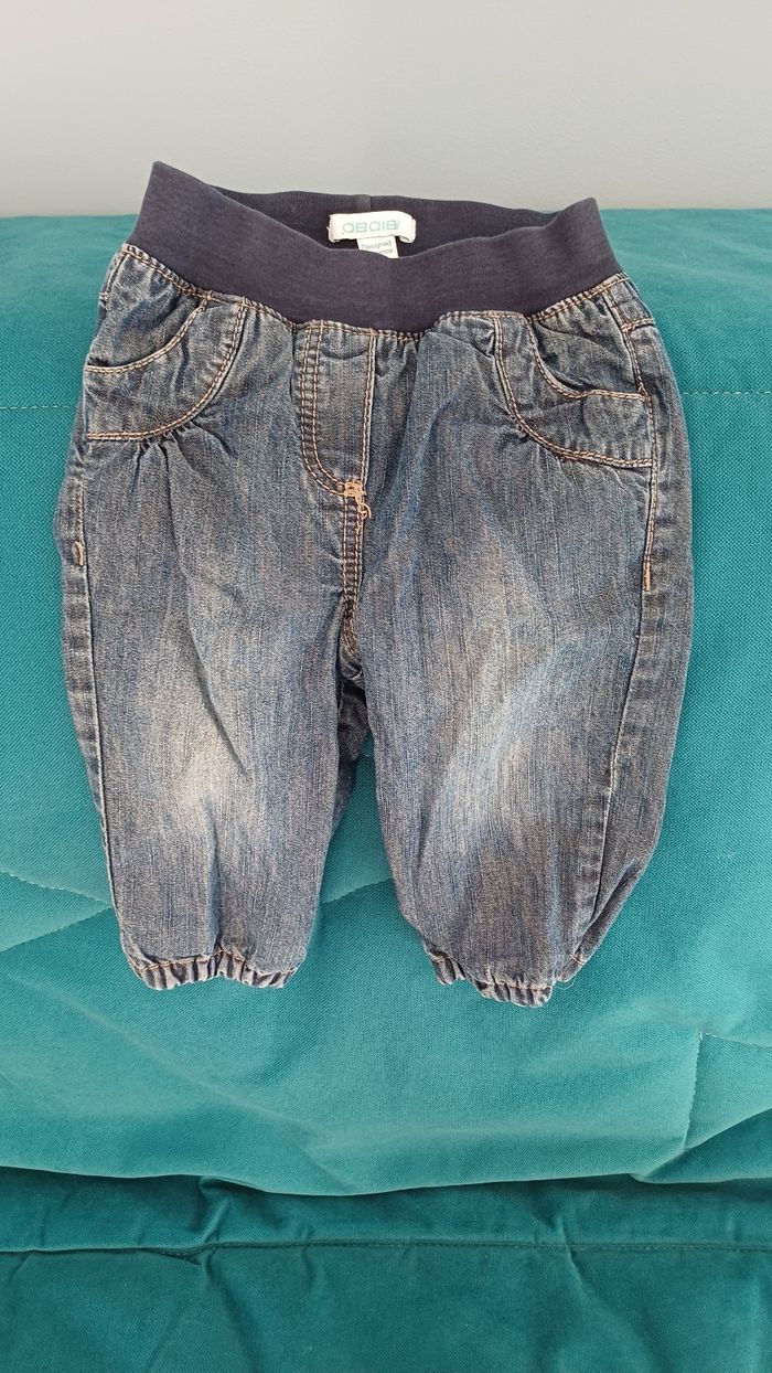 Pantalon effet Jean Obaïbi 12 mois