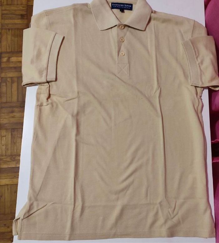 Polo beige 100% coton pour homme taille S, Compagnie Alpine - photo numéro 2