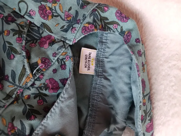 Salopette short en jean 12 mois tape à l'oeil - photo numéro 4