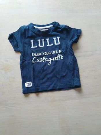 Tee-shirt mixte bleu marine 6 mois