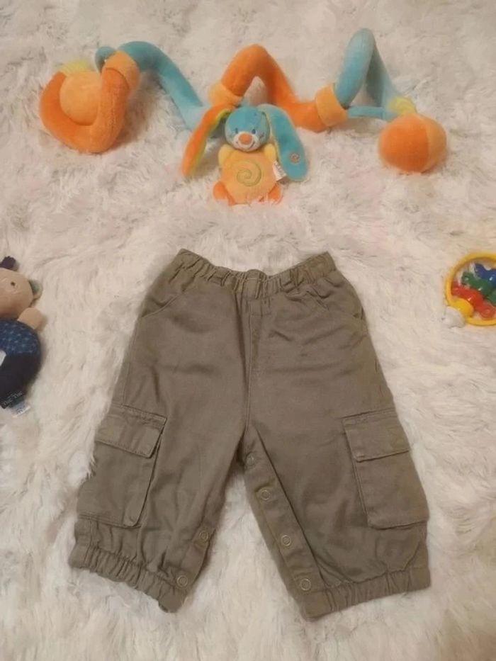 Pantalon Cargo doublé T. 3 mois 💮 100% Coton - photo numéro 2