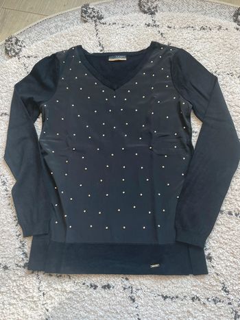 Pull noir points dorés La City