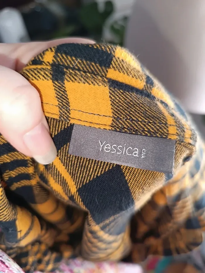 🎀 jolie Chemise femme bleu marine et moutarde taille 48 🎀 - photo numéro 5