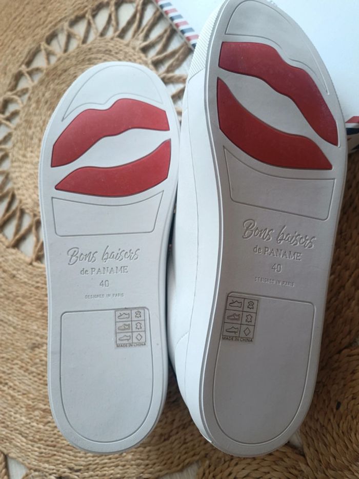 Baskets blanches cuir scratch argentés Edith Bons Baisers de Paname Taille 40 Neuf dans sa boîte - photo numéro 10