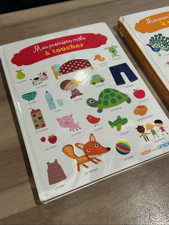 Lot de 2 Livres mes premiers mots, mes premières couleurs et jeu la ferme du toucher - photo numéro 2