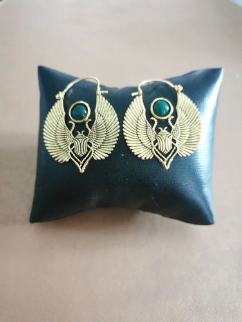 Boucles d'oreilles scarabée style égyptien