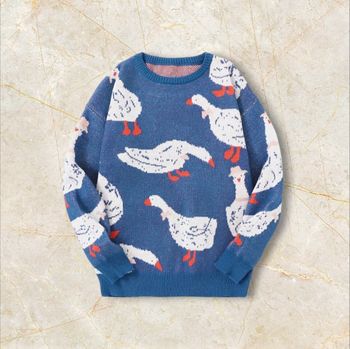 Knit Oie Sweater Y2K Vintage Oversized 90s Taille  M – Crewneck Old School Americain Streetwear