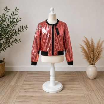 Veste coupe vent bomber zip métallique femme