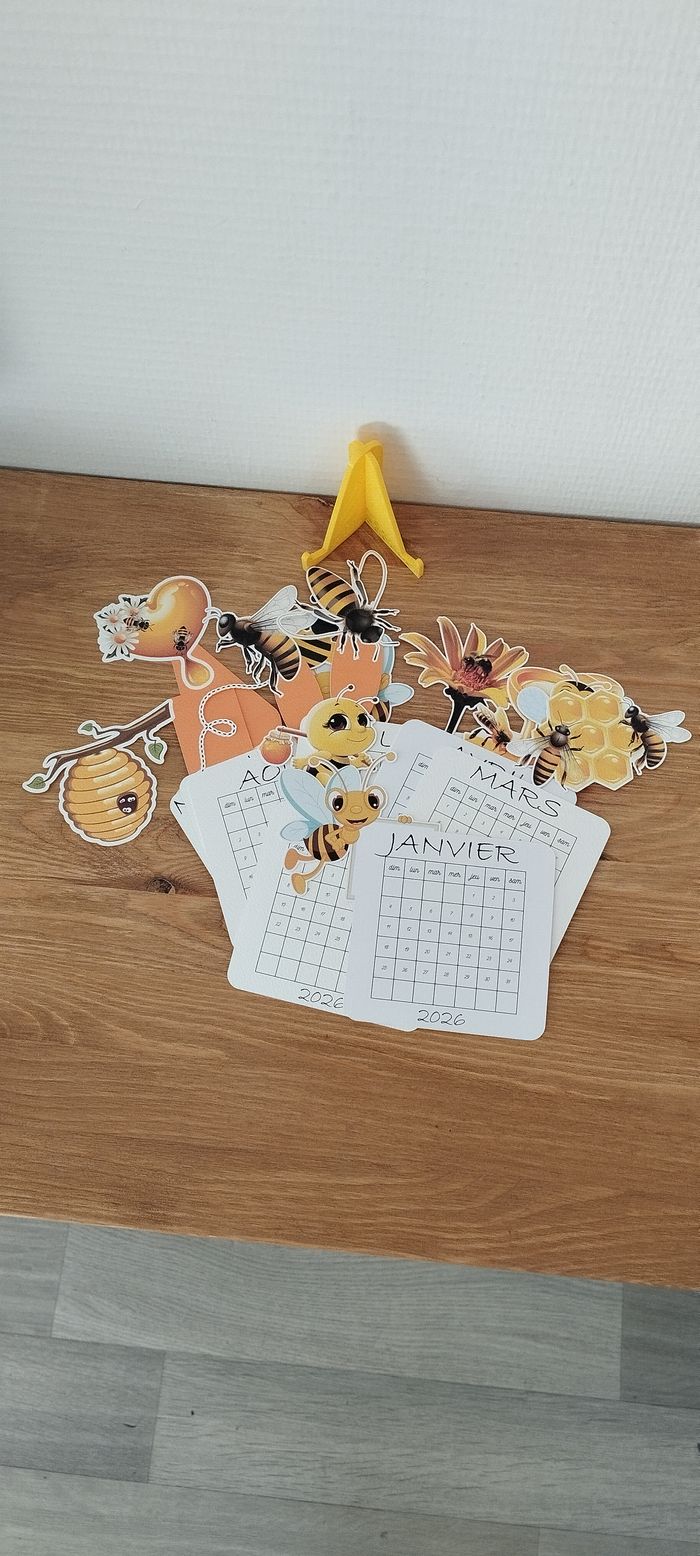 Calendrier 2026 à thème abeilles feuilles superposées détachables abr021 - photo numéro 4