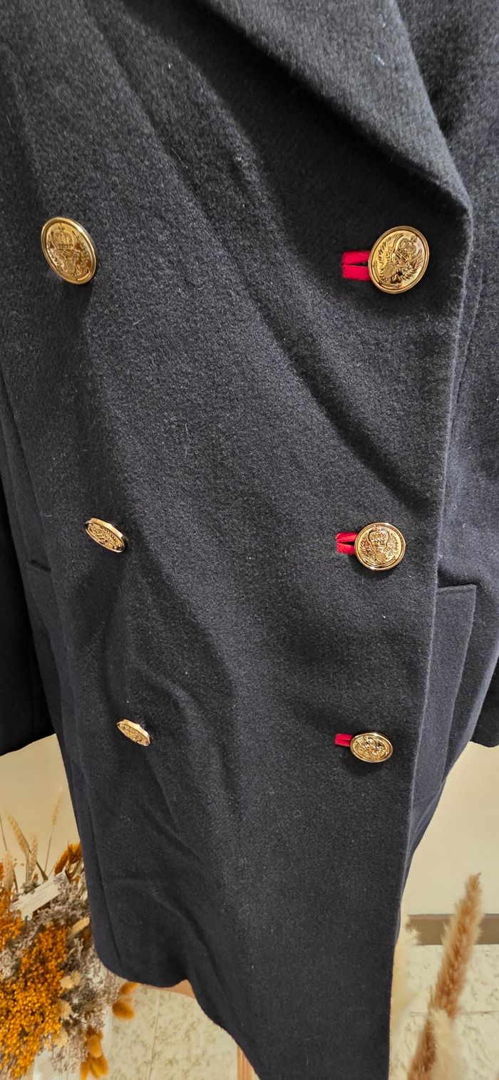 Manteau long bleu marine  style officier Etam - photo numéro 2