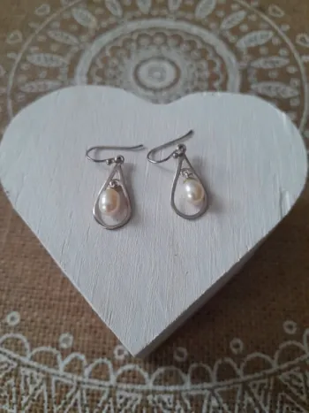 Boucles d'oreilles perles argent 925