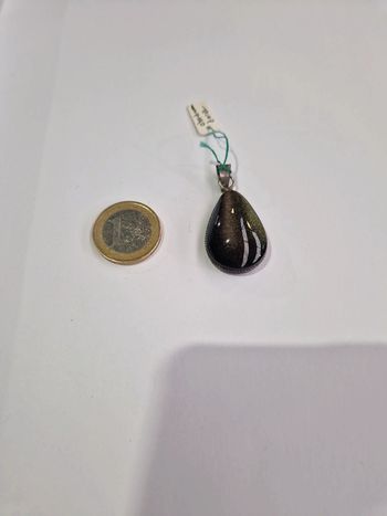 Pendentif obsidienne dorée Mexique