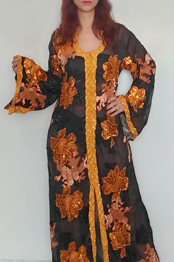 Djellaba voile et sequins toutes tailles