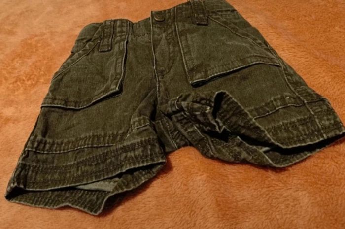 Short Bébé 6 Mois - Velours Côtelé Marron Kaki (Obaïbi) - photo numéro 2