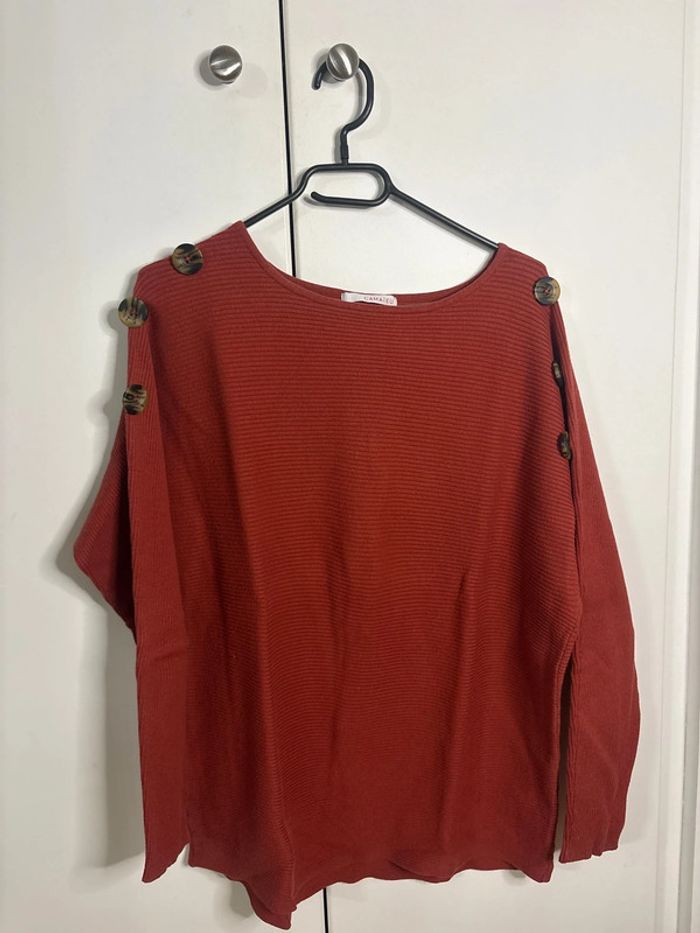 🌺pull Camaïeu rouge brique🌺