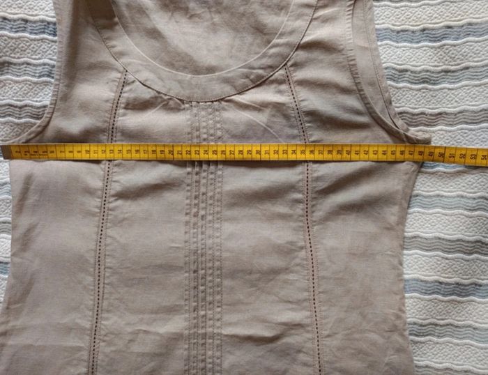 Robe beige lin/coton t.38/40 - photo numéro 7