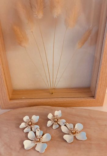 🌸 Boucles d’oreilles pendantes fleur bohème – acier inoxydable 🌸