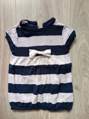 Robe Vertbaudet marinière rayures bleu blanc 12 mois fille