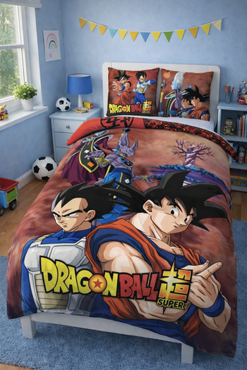 Parure de lit simple Dragon Ball - 1 housse de couette + 1 taie d'oreiller - Microfibre douce