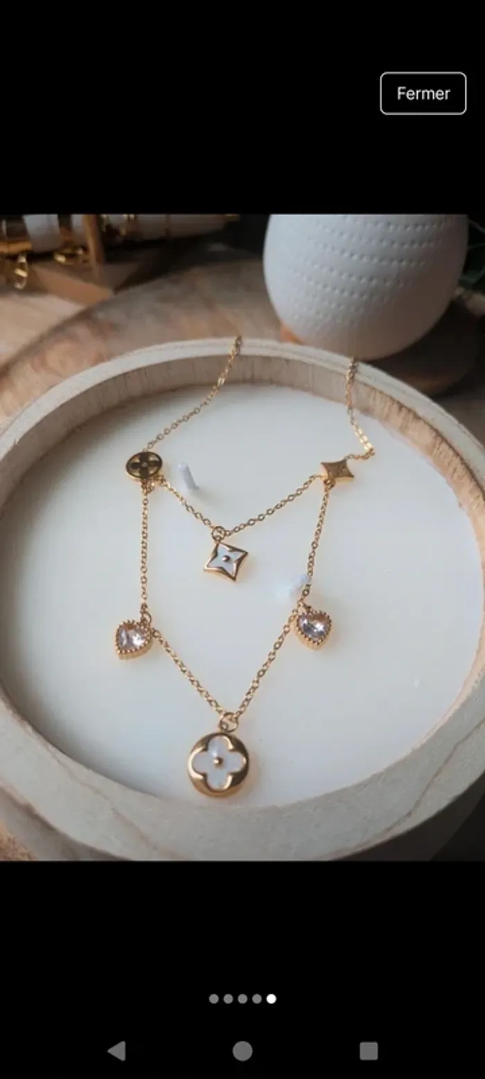 Collier double chaîne ras de cou et long tendance - photo numéro 5