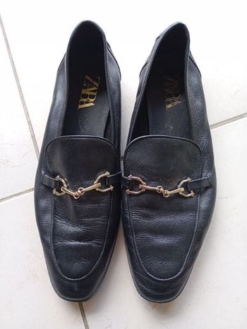 Mocassin femme cuir noir taille 41 Zara