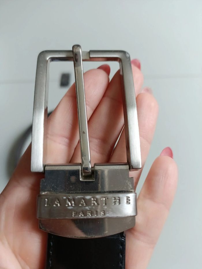 Ceinture en cuir doublé noir lamarthe paris - photo numéro 3
