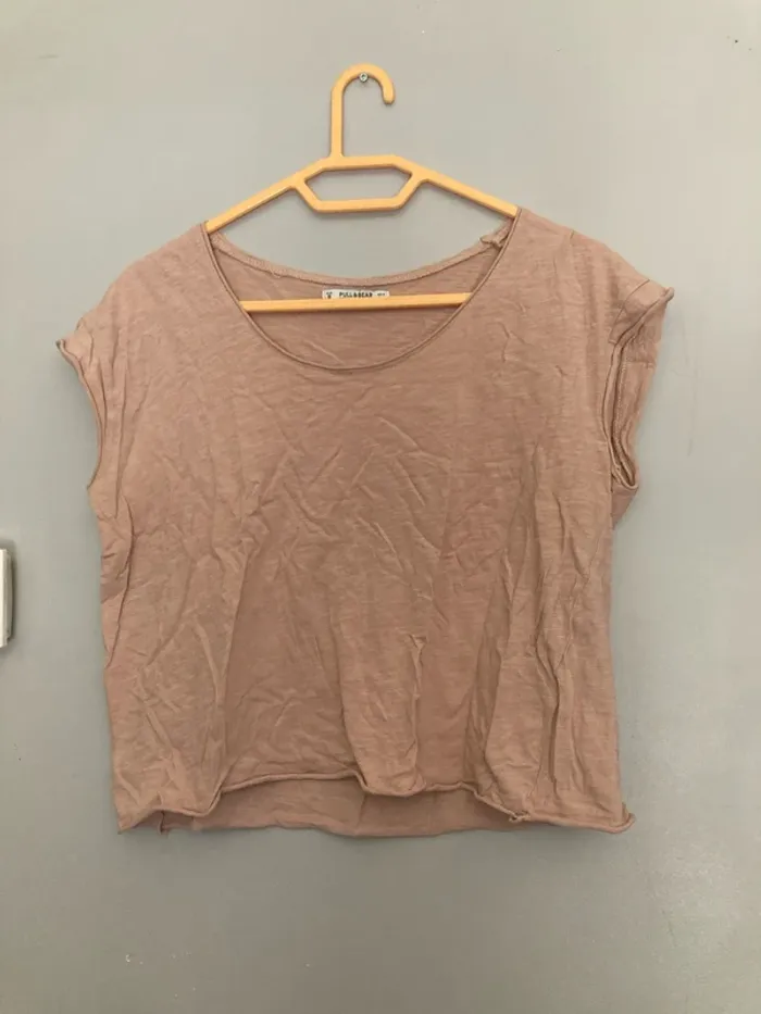 T-shirt oversize Pull&Bear – rose délavé – taille S