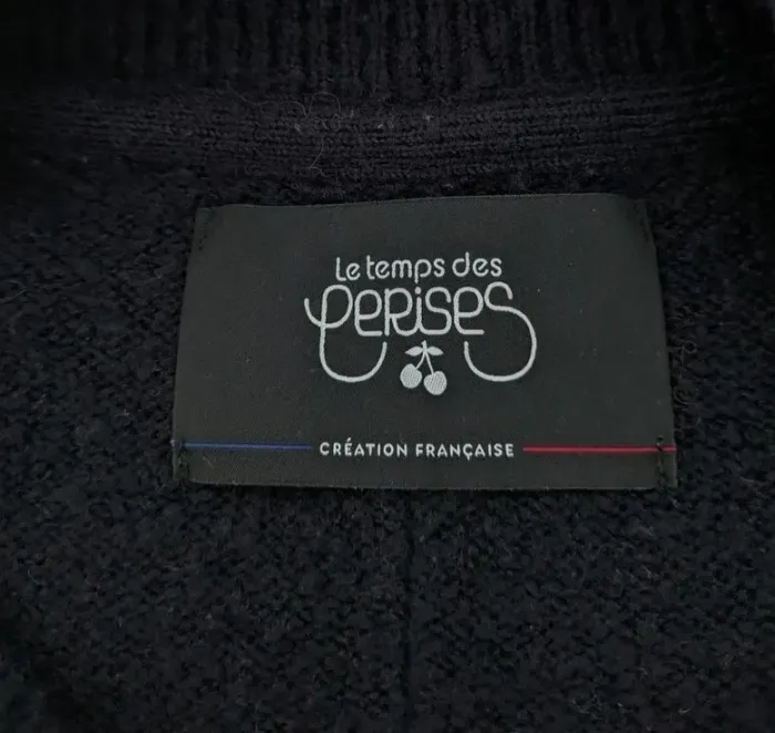 Pull marine en laine - Le Temps des Cerises - taille 46 - photo numéro 4