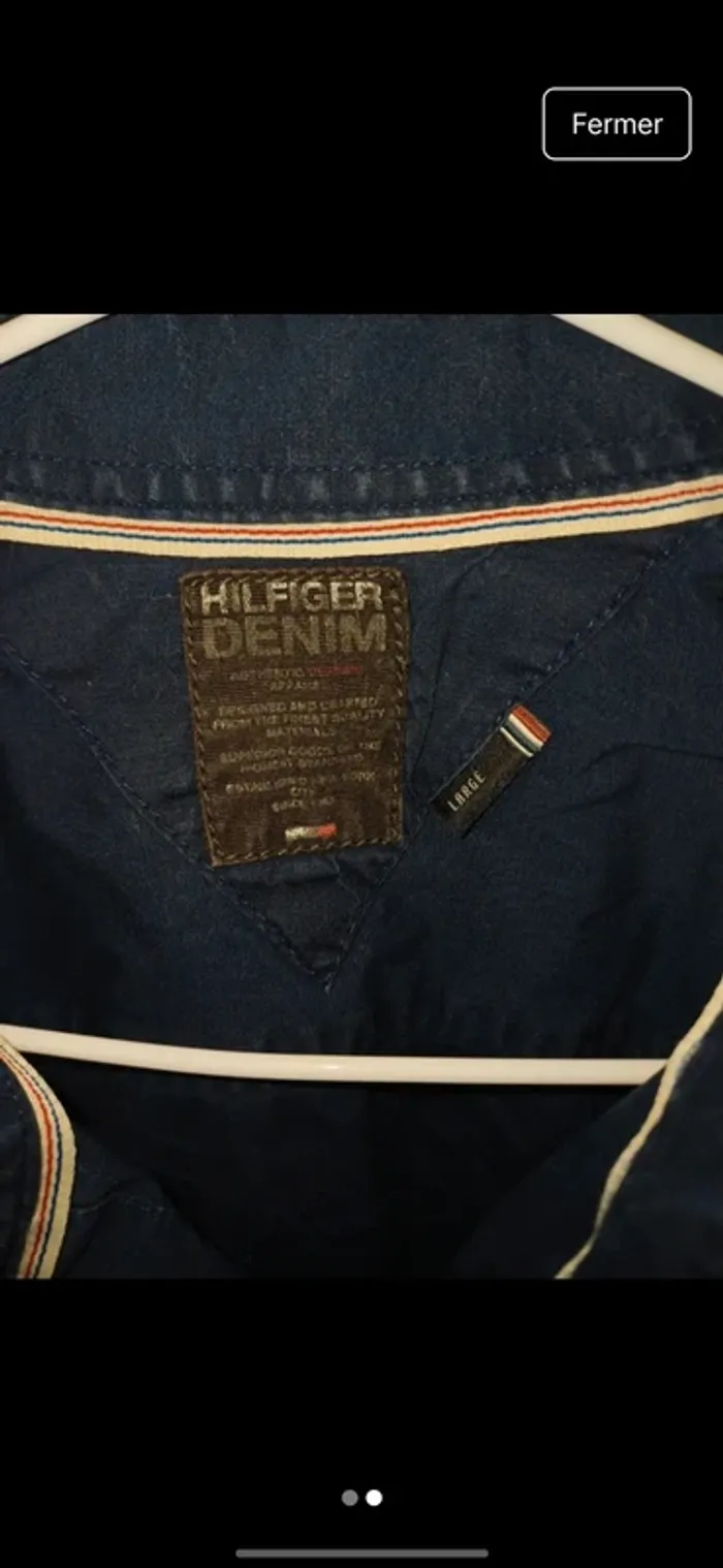 Chemise tommy hilfiger - bleu - L - photo numéro 2