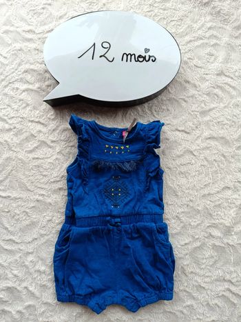 Barboteuse combinaison combi short Fille 12 mois Orchestra 100% coton