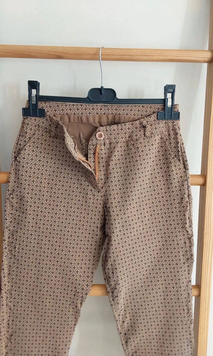 Pantalon imprimé marron Vintage T38 - photo numéro 3