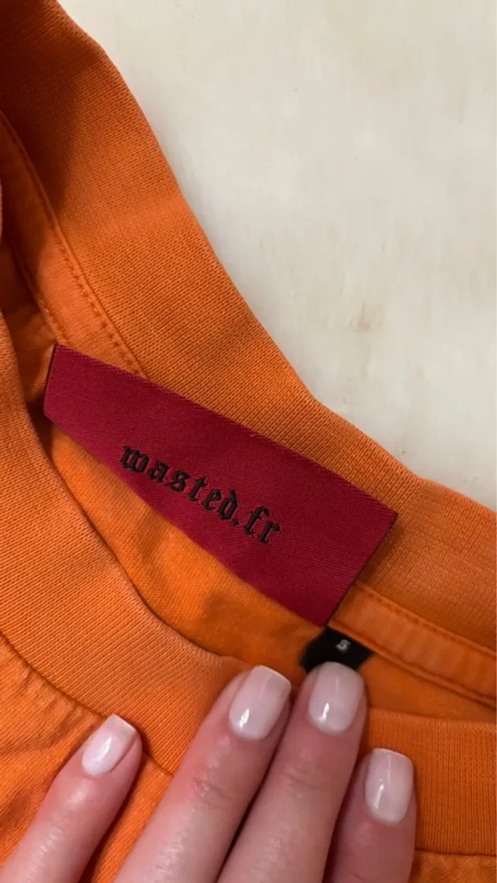 Tee shirt oversize orange Wasted Paris rave on unisexe - photo numéro 2