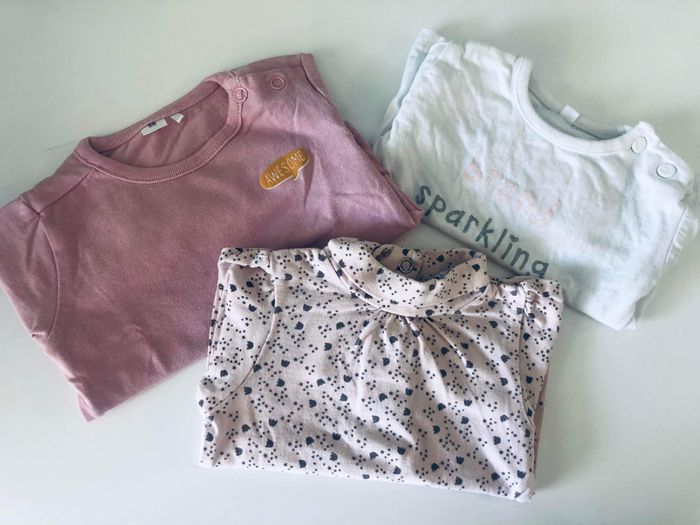 Lot 3 hauts fille 1 mois