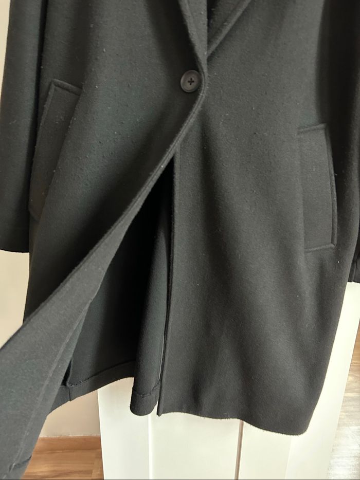 Manteau noir uni Stradivarius Taille L - photo numéro 3