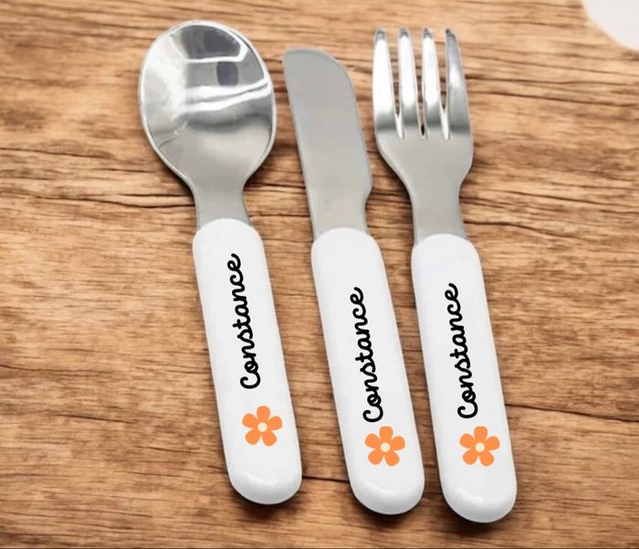 Couvert en acier pour bébé personnalisé - photo numéro 2