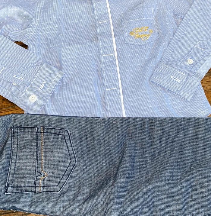 Ensemble chemise sergent major et pantalon velour cadet rousselle  24 mois - photo numéro 2