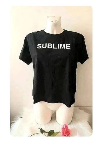 💖 Tee-shirt basique en coton noir inscription " Sublime"