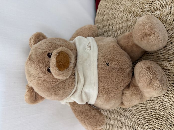 Doudou peluche ours ourson t-shirt beige tiamo collection - photo numéro 5