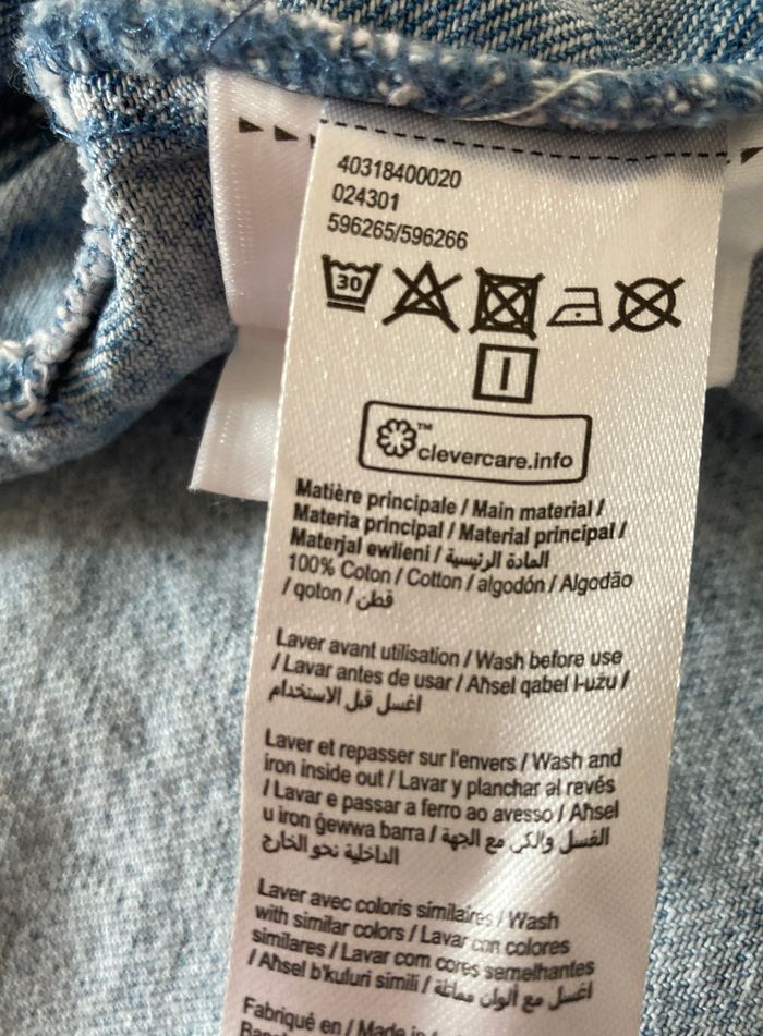 veste en jeans épaules volantées bébé 12 mois - photo numéro 5