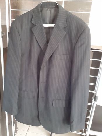 Veste costume noire rayée grise taille 50