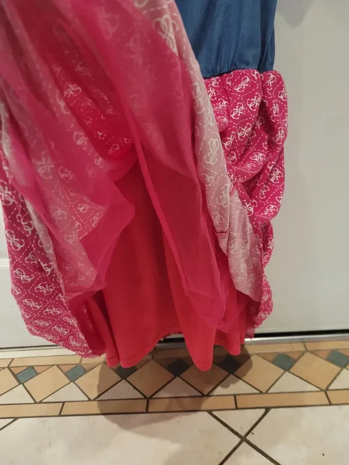 Robe haut en jean et double jupon 100% coton - photo numéro 6