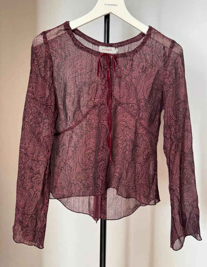 Top manches longues semi-transparent manches longues