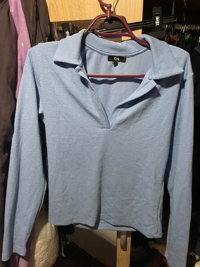 Polo femme bleu clair