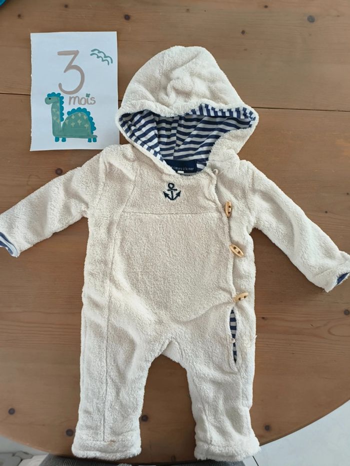 Surpyjama Les Petits Cœurs A La Mer garçon 3 mois
