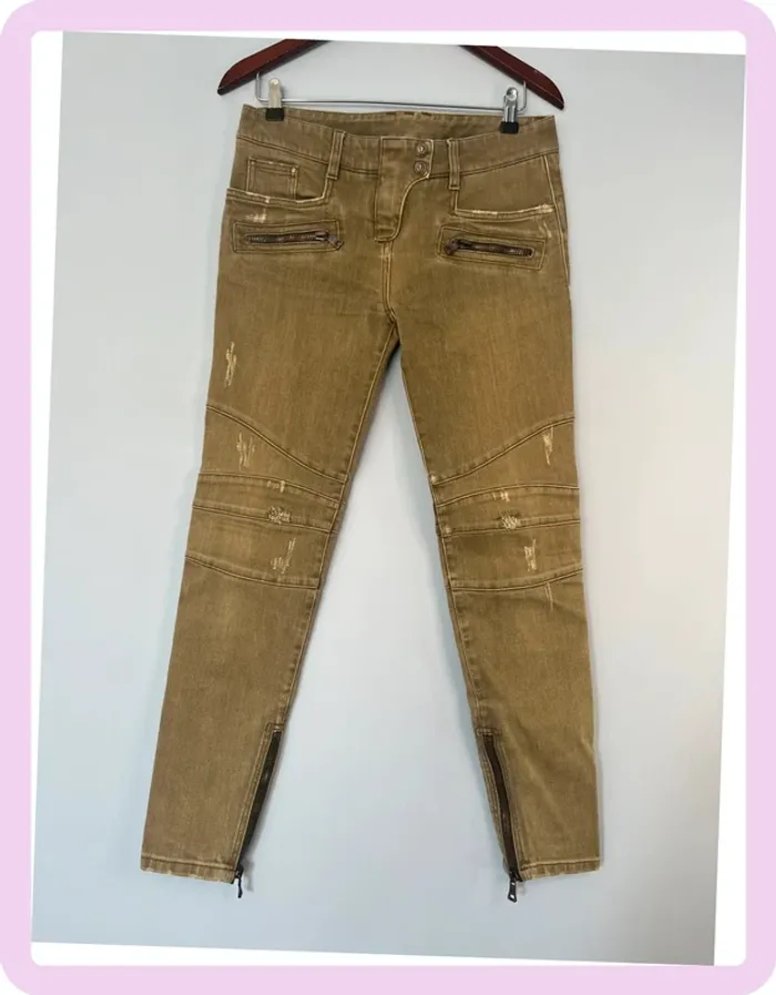 Jean Vert Effet Usé/Déchiré – Balmain – Taille 40 💚 - photo numéro 9