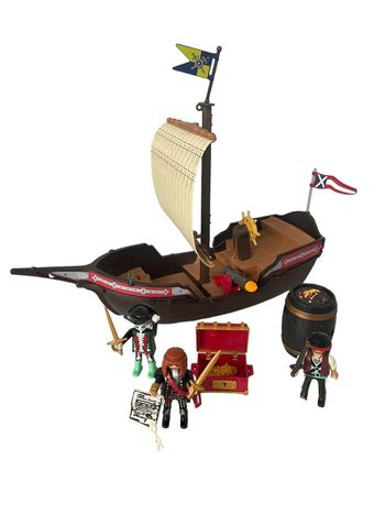 Bateau pirate Playmobil avec personnages et accessoires