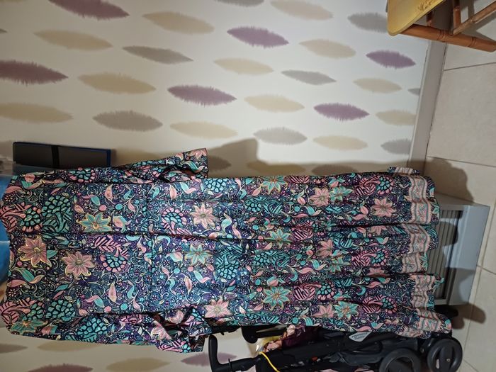 robe longue en soie avec manches 3/4 Taille Unique - photo numéro 2
