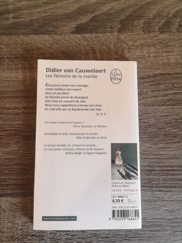 Livre Romance Les témoins de la mariée de Didier Van Cauwelaert - photo numéro 2